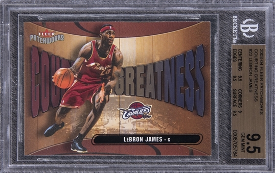 2003/04 Fleer Patchworks "Courting Greatness" #23 LeBron James Rookie Card - BGS GEM MT 9.5